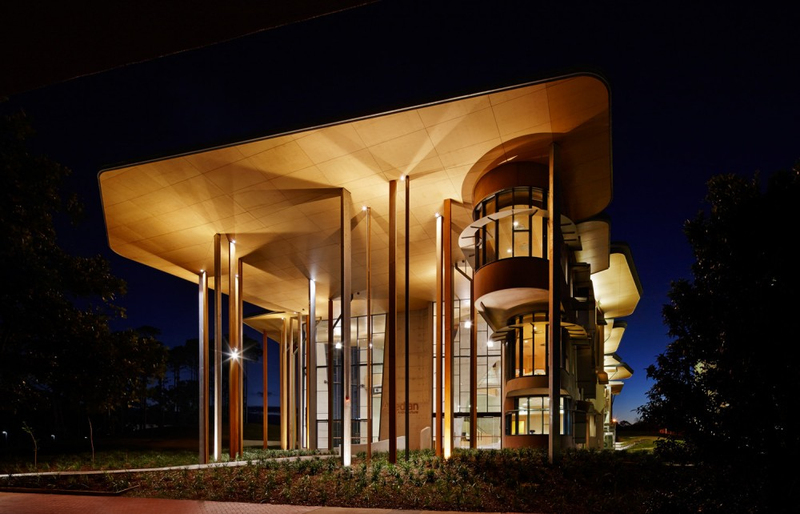 Illustration for article titled This New School of Architecture is a Crazy Canyon of Concrete and Wood